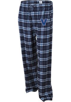 Cozy up with the Wildcats in these comfy Villanova Wildcats Navy Blue Womens Sleep Pants. The Villanova Flannel Lounge Pants a perfect for lounging around or watching the game. These Sleep Pants feature a screen print team logo on left leg. Perfect fit for casual days, Flannel pattern, Adjustable drawstring waistband, Wide leg, Screen print team graphic on upper left leg, 100% Double Brushed Cotton flannel Light Blue Flannel, Blue Plaid Pants, Plaid Pjs, Flannel Pj Pants, Flannel Pattern, Pj Bottoms, Blue Flannel, Flannel Pants, Christmas Pjs