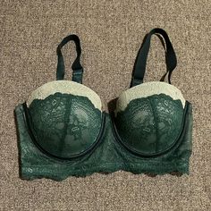 Blush Lingerie Bra, Size 34d With Two Tone Green Lace Front And Mash Back Detail. Never Worn! Bundle With My Other Listing For Savings! Elegant Green Bra With Padded Cups, Elegant Green Push-up Bra, Elegant Green Underwire Bra, Elegant Green Bra With Lace Trim, Elegant Green Lace Bra, Green Lace Party Bra, Green Lace Bra With Padded Cups, Cheap Green Lace Bra, Green Lace Bra With Lace Trim