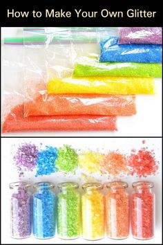 how to make your own glitter rainbow craft for kids and adults with free printable instructions