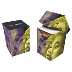 a box with an image of a woman's face on the front and side