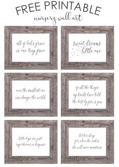 the free printable nursery wall art