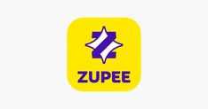 the zupee logo is shown in purple and yellow