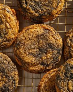 freshly baked cookies cooling on a wire rack