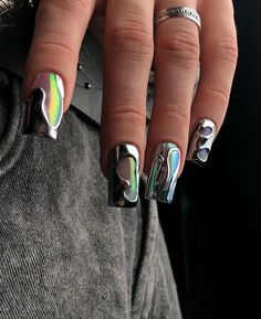 Nail Design Glitter, 3d Chrome, Nail Board, Mens Nails, Grunge Nails, Audi S5, Nails Done