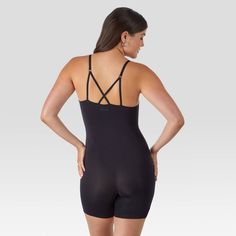 SLEEK, SEXY, AND OH-SO-SMOOTH Designed to hug your curves in all the right places, this seamless romper brings a sexy edge to your everyday shapewear. A smooth fit, this seamless design offers light control for a figure-flattering fit. Ribbed detailing at the sides defines your waist, while a modern scoop front allows you to wear this women's romper with a wide variety of outfits. No need to worry about lines and bumps, thanks to its knit-in bottom hem. Finished with adjustable straps for a cust Form Fitting Clothes, Shipt Shopper, Of Outfits, Light Control, Hug You, Black Romper, Rompers Women, Shapewear, Custom Fit