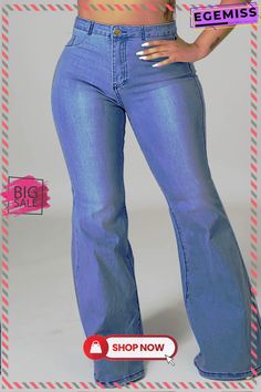 Blue Fashion Casual Solid Ripped Plus Size Jeans Trendy Denim Blue Pants With Zip Fly, Denim Blue Pants With Zipper Closure For Fall, Denim Blue Pants With Zipper For Fall, Fall Denim Blue Pants With Zipper Closure, Fall Denim Blue Pants With Zipper, Blue Wide Leg Bottoms With Zip Fly, Light Wash Bottoms With Zipper Closure For Fall, Medium Wash Pants With Zip Fly For Spring, Spring Medium Wash Pants With Zip Fly