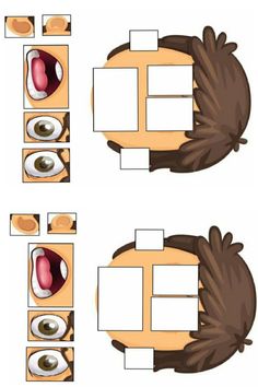 the instructions for how to make a paper doll with an eye and hair in it