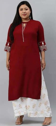 Red and Maroon color Kurti in Rayon fabric with Embroidered, Thread work Red Cotton Traditional Wear With Embroidered Border, Red Embroidered Cotton Kurta, Red Cotton Traditional Wear With Resham Embroidery, Red Cotton Dupatta With Floral Embroidery, Red Cotton Kurta With Floral Embroidery, Red Cotton Kurta With Dabka Work, Red Cotton Traditional Wear With Self Design, Red Cotton Traditional Wear With Dabka Work, Color Kurti