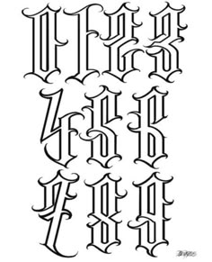 the upper and lowercase letters in gothic script