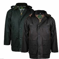 Premium Quality MENS PADDED WAX HEAVY WEATHER HUNTING FISHING WALKING JACKET S M L XL 2XL 3XL 4 , Fashion Jackets Walking Water, Wax Jacket, Man Pad, Wax Jackets, Cotton Coat, Detachable Hood, Hunting Fishing, Sweater Coats, Jacket Style