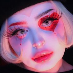 Red Makeup, Make Up Inspo, Creative Makeup Looks, Clown Makeup, Halloween Make Up, Eye Makeup Art