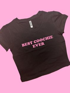 Best Coochie Ever SNUG FIT Crop Top | Crop Top | Graphic Top | Gift For Her | Y2K Baby Tee | Y2K crop top | Gift for friend Comfy Top to Lounge in! Actual item may be lighter/darker than pictured. M A T E R I A L S - SNUG FIT - 100% RING SPUN COTTON - Shoulder Taping S I Z I N G - Size chart is available on our listing photos. S H I P P I N G  &  P R O D U C T I O N  T I M E - Production Time is 2-3 Business Days. (May be delayed during the Holiday Season) - Shipping Time is 2-5 Business Days. ( Y2k Shirts, Silly Clothes, Diy Hair Accessories Ribbon, Word Shirts, Y2k Crop Top, Baby Tees Y2k, Y2k Baby Tee, Shirt Y2k, Workout Crop Top