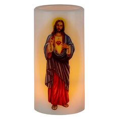 Description: The gentle brightness of our Flameless Devotional Candle - Sacred Heart will illuminate your worship. This candle, made of actual wax and powered by batteries, provides a safe and convenient alternative to traditional candles while retaining the beauty and atmosphere of a flickering flame.Our flameless candle, designed to bring peace and tranquility to your sacred space, has a realistic flickering light that mimics the gentle dance of a real flame. The gentle glow of the LED candle Love For Humanity, Traditional Candle, Heart Image, The Sacred Heart Of Jesus, Traditional Candles, Real Flame, Flickering Lights, The Sacred Heart, Sacred Heart Of Jesus