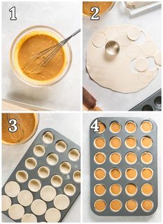 the steps to making cupcakes are shown