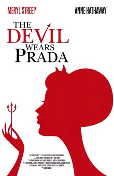 the devil wears prada movie poster with an image of a woman holding a flower