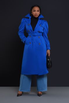 On The List Longline Belted Trenchcoat - Royal Blue - Swank A Posh Classic Trench Coat, Boutique Store, Blue Coats, Personal Marketing, Clothing Boutique, Long A Line, The List, Boutique Clothing, Jumpsuit Dress