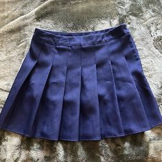 Never Worn- Great Condition. Waist 16” Length 16.5” Side Zipper, Shorts Underneath. Waist Is Not Stretchy. Navy Blue School Uniform, Blue School Uniform, Momo Ayase, School Uniform Skirts, School Skirt, Skirt With Shorts, Zipper Shorts, Too Cool For School, Pleated Skirt