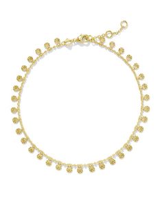 Ivy Anklet in Gold | Kendra Scott Vacay Fits, The Ivy, Delicate Chain, Kendra Scott Jewelry, Earring Sale, Floral Stripe, Engraved Rings, Kendra Scott, Dresses With Leggings