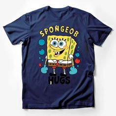 SpongeBob SquarePants Hugs T-Shirt, Cartoon Character Tee, Bright Yellow Kids and Adults Shirt Male T-Shirt Custom graphic T-Shirt.Customize your color Funny Cartoon Print Relaxed Fit T-shirt, Funny Cotton Tops With Cartoon Print, Funny Cotton T-shirt With Cartoon Print, Cotton Tops With Funny Print For Fans, Funny Crew Neck Top With Front Print, Funny Cotton Tops With Character Print, Funny Short Sleeve Shirt With Character Print, Funny Short Sleeve Top With Front Print, Fun Fan Merchandise Top With Front Print