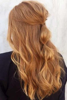 Hairstyles Simple, Strawberry Blonde Hair Color, Hairstyles Prom, Hairstyles Wavy, Simple Hairstyles, Hairstyles Braided, Beautiful Red Hair, Brunette Balayage Hair, Wavy Hairstyles