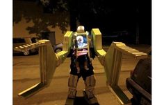 a robot that is standing in the street