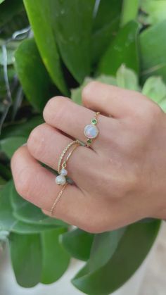 Opal & tsavorite EOS Chain Ring – YI COLLECTION Yi Collection, Signature Rings, Opal Stone, Chain Ring, Gorgeous Design, Diamond Cut, Free Giveaway, Eos, Diamond Cuts