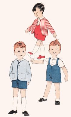 Patron Vintage, 동화 삽화, Vintage Kids Clothes, Retro Sewing Patterns, Childrens Sewing Patterns