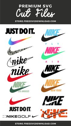 the nike logo has been changed to be different colors and sizes, but it is also black