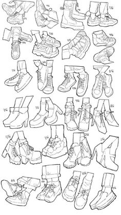 an image of shoes that are in different positions