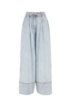 100% cotton Chic Medium Wash Rigid Denim Pants, Chic Wide Leg Rigid Denim Pants, Summer Rigid Denim Pants In Denim Blue, Summer Rigid Denim Blue Pants, Denim Blue Rigid Denim Pants For Summer, Mid-rise Cotton Bottoms With Five Pockets, High Rise Washed Blue Cotton Bottoms, Light Wash Cotton Wide Leg Cropped Pants, Light Wash Cropped Leg Wide Leg Cotton Pants