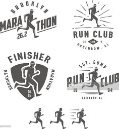 the logos for marathon run club