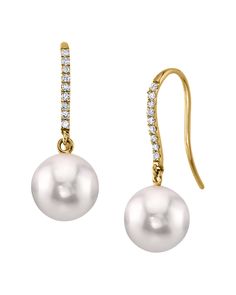 These exquisite pearl earrings feature two 8mm AAAA Quality Freshwater pearls, hand-picked for their incredible luster and overtones. The pearls are mounted on the finest 14K gold with dazzling 18 SI clarity diamonds.
These earrings come packaged in a beautiful jewelry gift box, perfect for gifting. Classic Pearl Earrings With Diamond Accents In Yellow Gold, Classic Yellow Gold Pearl Earrings With Diamond Accents, Classic Pearl Earrings With Diamond Accents For Evening, Gold Pearl Earrings With Diamond Accents For Formal Occasions, Formal Gold Pearl Earrings With Diamond Accents, Formal Yellow Gold Diamond Earrings With Pearl Drop, Classic Pearl Drop Diamond Earrings, Classic Pearl Earrings With Diamond Accents, Classic Pearl Diamond Earrings With Accents