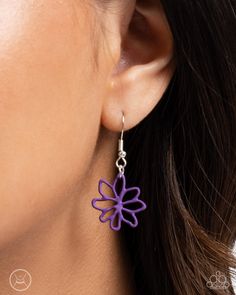 Featuring a matte purple paint, a collection of airy flowers in varying sizes and dimensions are whimsically arranged around the collar for a fresh floral look. Features an adjustable clasp closure. Sold as one individual choker necklace. Includes one pair of matching earrings. Purple Choker Necklace, Enchanting Aesthetic, Copper Choker, Purple Choker, Matte Purple, Flower Choker Necklace, Purple Paint, Flower Choker, Wooden Bracelet