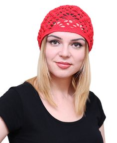 PRICES MAY VARY. Suitable for any style of clothes. You can just wear this lace cotton cap casually indoors or outdoors. Beautiful lace beanie can be a perfect hair accessory for the yoga fans both women and girls. It helps to dive deeper into the image in the meditation prosess. This nice women's light beanie hat is perfect if you want to make a theatrical image in some kind of theatrical performance. You can wear such a crochet women cloche hat just to look different every day. It's great for Hat Natural Hair, Summer Beanie, Crochet Hat For Women, Red Beanie, Boho Hat, Crochet Woman, Red Hats, Crochet Hat, Summer Accessories