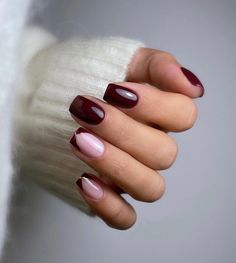 💅 nailsbypaulin 👈 Instagram Square Brown Nail Designs, Shellac Nails Fall, Autumn Manicure, Classy Acrylic, Colourful Nails, Kutek Disney, Wine Nails, Milky Nails, Winter Nails Acrylic