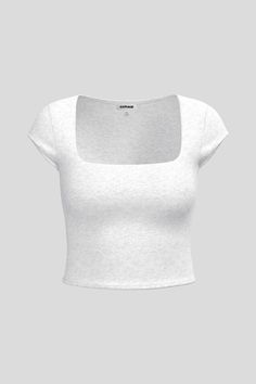 Portia Square Neckline Tee, Spring Gray Mix Wishlist Ideas Under $10, Portia Square Neckline Tee, Cute Stuff To Get For Christmas, Garage Portia Top, Square Neckline Shirt, Cute Tops For School Casual, Garage Square Neck Top, Clothes Stockholm Style, Clothes To Get For School