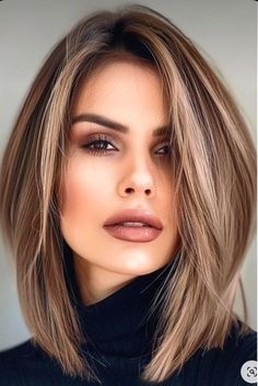 Layers Lob Haircut, Medium Haircut With Highlights, Curvy Over 40 Outfits, Hair Cuts For Over 40 Medium, Women’s Hair Cuts Medium Straight, Layered Haircuts For Medium Length Hair, Hair Styles For Full Face Women, Long Bob Hairstyles For Fine Hair 2024, Mom Cut Fine Hair