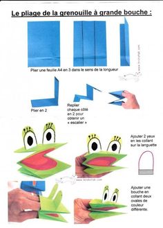 instructions to make an origami frog