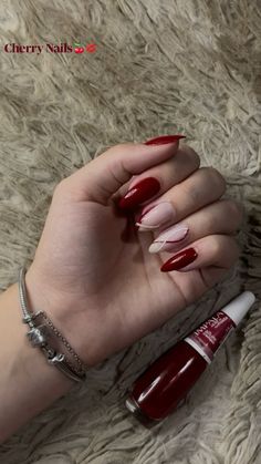 Nail Art Vermelho, Cherry Nails, Vibrant Nails, Dream Nails, Nails Inspo, Nail Decorations, Glow Up?, Makeup Nails, Nails Inspiration