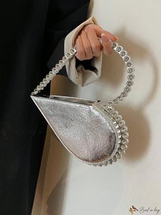 Bird in Bag - Stylish Womens Heart-Shaped Evening Bag: Mini Clutch Purse for Weddings and Parties Heart-shaped Evening Bag For Wedding, Elegant Heart-shaped Bag For Wedding, Elegant Heart-shaped Party Bag, Elegant Heart-shaped Party Bags, Glamorous Bags For Wedding And Valentine's Day, Glamorous Wedding Bags For Valentine's Day, Glamorous Wedding Bags, Glamorous Heart-shaped Party Bags, Elegant Silver Heart-shaped Bag