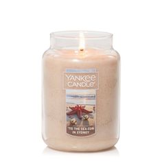 yankee candle in a glass jar on a white background