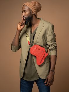 Africa Belt Bag - Red Leather - SHOP | Orijin Culture Belt Bag Outfit Men, Gucci Belt Bag Outfit, Mens Belt Bag, Culture Logo, Belt Bag Outfit, Map Bag, Gucci Belt Bag, Sling Bag For Men, Inspired Clothes