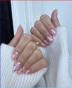 #nails #vday #trendy #heart #chrome #design #explore #explorepage French Tip Fake Nails, Nails French Tip, Fake Nails With Glue, Makijaż Smokey Eye, Nails French