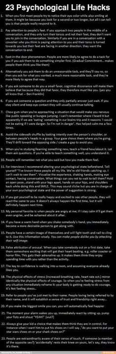 Life hacks! Woah. ✿ ☺️ Science Psychology, Dark Psychology, Random Knowledge, Gangsta Quotes, Tactical Jacket, Random Quotes, Psychology Facts