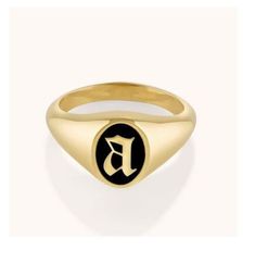 Initial Signet Ring - Black Enamel Signet Ring - Gold  Vermeil Ring - 925 Sterling Silver Ring - Black Enamel Ring - Oval Signet Ring - Gold Signet Ring - Enamel Ring - Letters Ring - Black and Gold Ring - Gold Signet Ring - Custom Initial Ring - Personalized Ring - Men's Initial Ring - Women's Initial Ring - Monogram Ring - Signet Ring - Letters Ring Gold - Letters Ring Silver - Signet Ring - Letter Ring - Stacking Ring - Gift For Him - Gift For Her. Feel free to contact us if you need any kind Classic Black Enamel Round Ring, Elegant Enamel Signet Ring As Gift, Classic Enamel Ring Suitable For Gifting, Elegant Black Rings With Initials, Classic Enamel Ring Perfect For Gifts, Oval Enamel Signet Ring As Gift, Oval Enamel Signet Ring For Gift, Classic Black Initial Ring For Formal Occasions, Elegant Black Monogram Jewelry