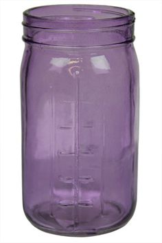 a purple mason jar is shown with no lid on the top and bottom, it has a