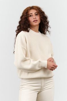 Demylee Konan Sweater in Natural Christian Wijnants, Tassel Scarf, Ribbed Neckline, Knit Tees, Sweater And Shorts, The Body Shop, Outerwear Jackets, Denim Dress, Clothes For Sale