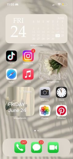 an iphone screen with icons on it and the date for friday june 24, 2013