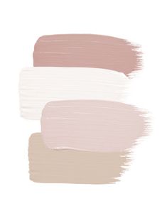 three different shades of pink, beige and white paint with the same color on it