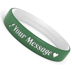 PRICES MAY VARY. QUICKLY & EASILY CUSTOMIZE YOUR WRIST BAND WITH TONS OF COLORS & FONT STYLES FOR REMINDERS, MOTIVATION & INSPIRATION: Keep your brand or message at the forefront with wristbands that are eye-catching conversation-starters. Reminderband has been trusted as the premium rubber bracelets company with unsurpassed quality since 2004. CREATE MEMORABLE & IMPACTFUL CUSTOM MESSAGING FOR: Support, Causes, Fundraisers, Promotions, Parties, Awareness, Motivational Quotes, Couples, Gifts, Org Personalized Green Wristband For Gift, Personalized Green Wristband Gift, Organization Company, Couples Gifts, School Birthday, School Supply Labels, Rubber Bracelets, Silicone Bracelets, Wrist Band